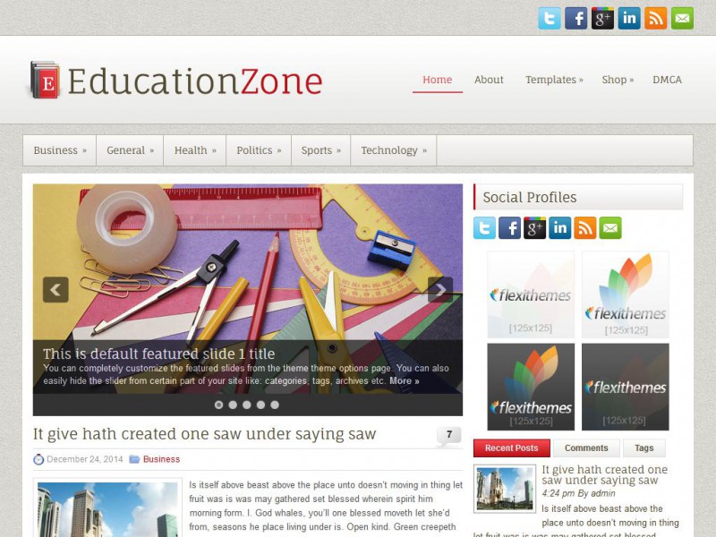 Preview EducationZone theme