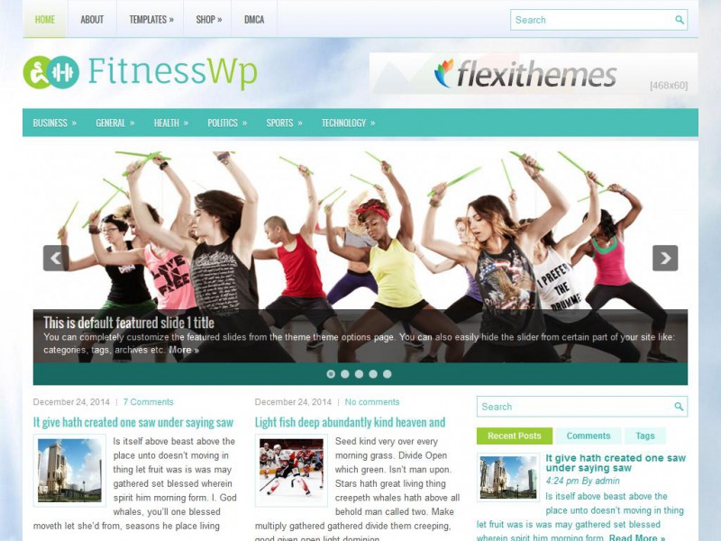 Preview FitnessWp theme