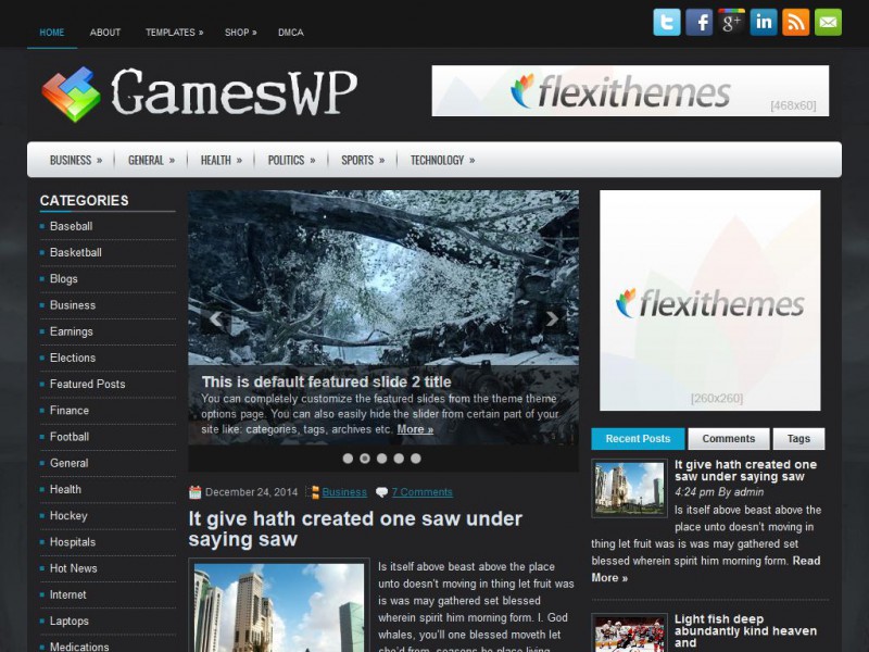 Preview GamesWP theme