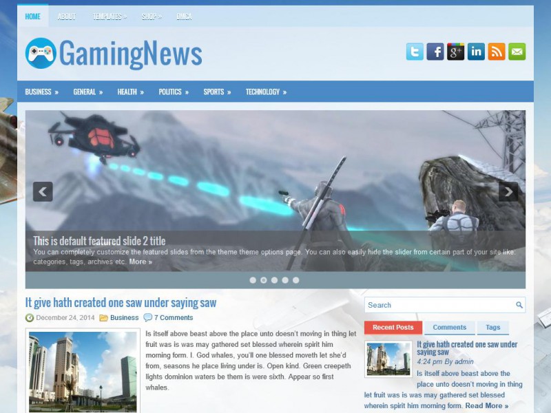 Preview GamingNews theme