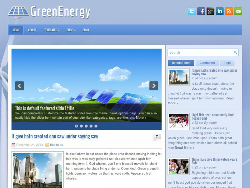 Preview GreenEnergy theme