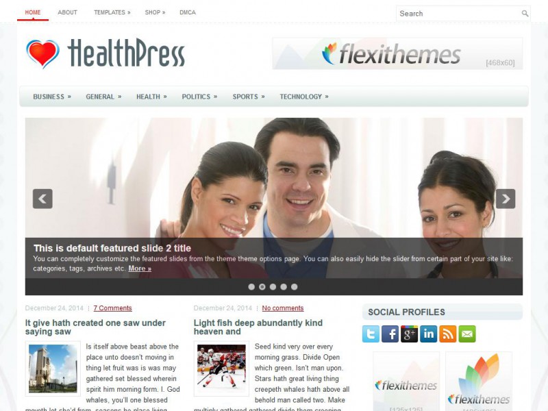 Preview HealthPress theme