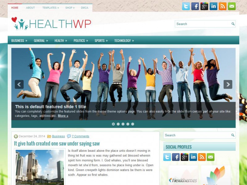 Preview HealthWp theme