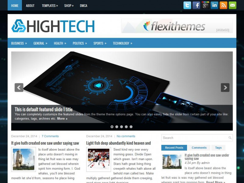 Preview HighTech theme