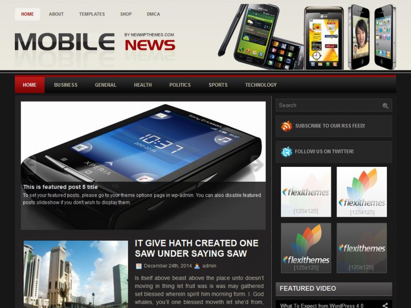 Preview MobileNews theme