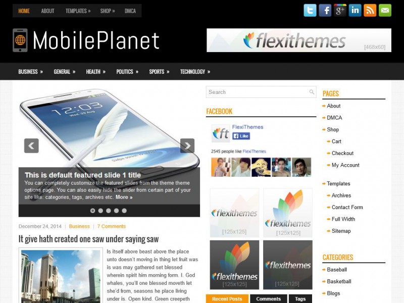 Preview MobilePlanet theme