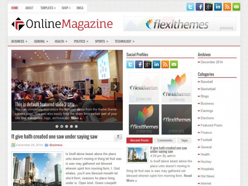 Preview OnlineMagazine theme