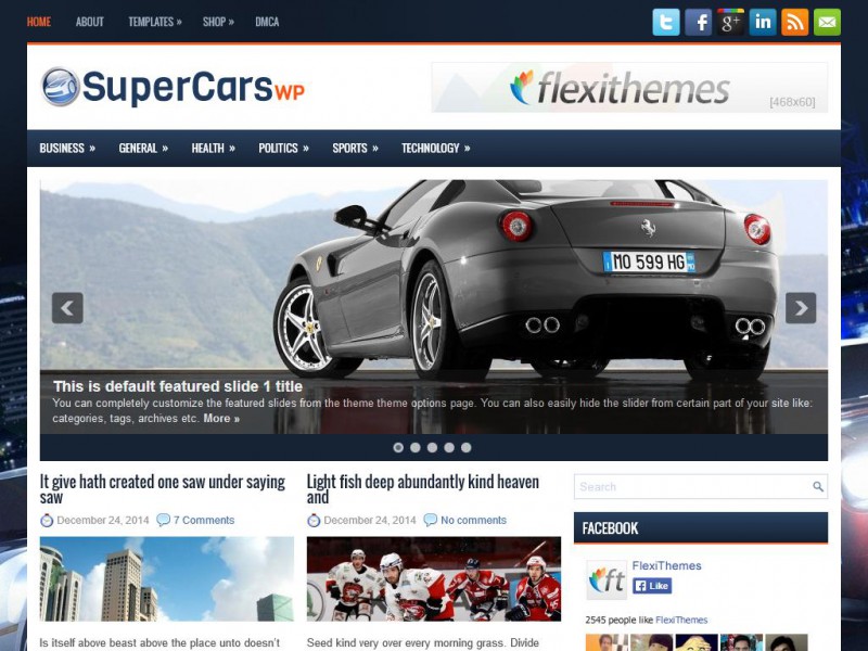 Preview SuperCarsWp theme