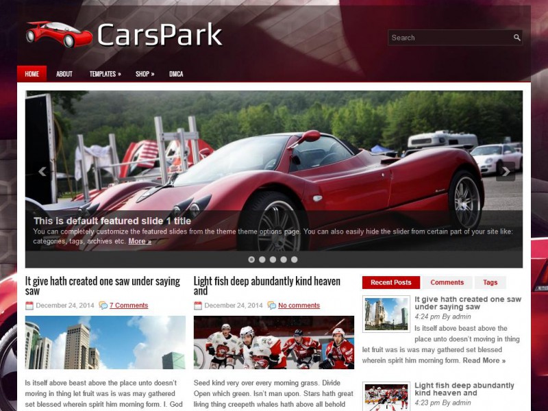 Preview CarsPark theme